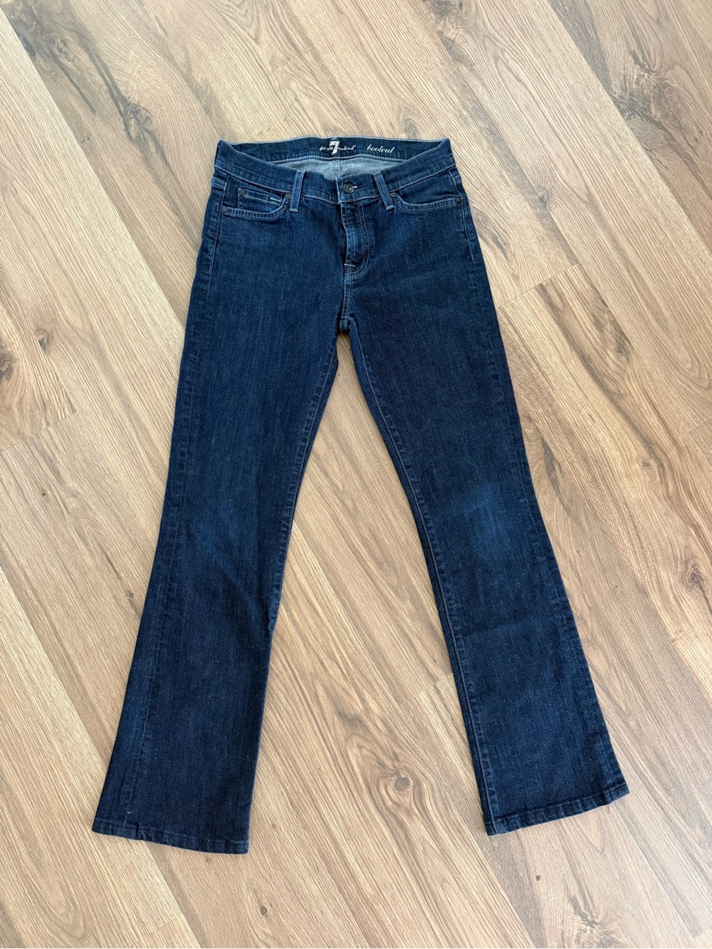 7 For All Mankind Jeans Womens 27 Bootcut Dark Wash Stretch Denim